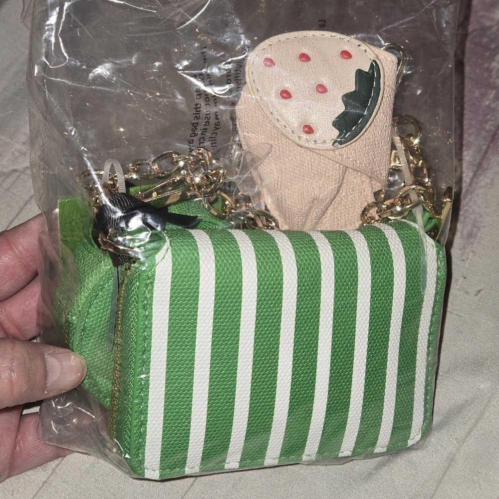 New Kate Spade And Target Striped Mini Chain Crossbody - Picture 3 of 3